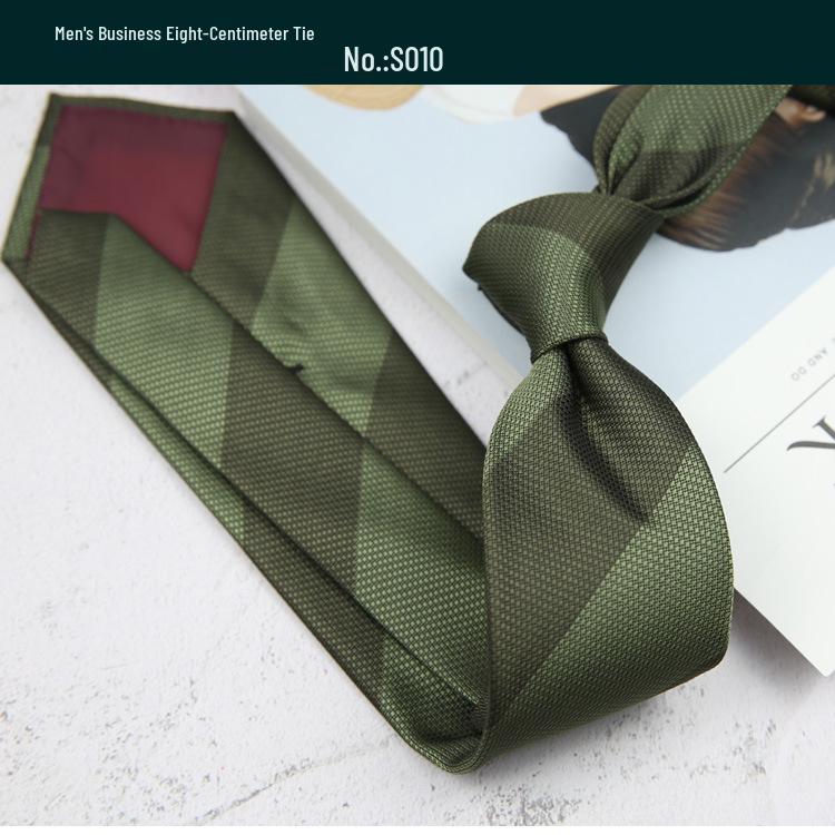 Retro Polka Dot and Stripe Men's Tie - 8cm Business Casual Korean Style Fashion Accessory
