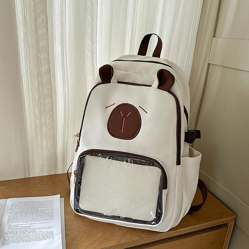 Cute Capybara Casual Student Large Capacity Waterproof Backpack Fashionable Backpack for Class High Appearance Double Shoulder Carry
