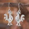 New Retro Large Rooster Pendant Earrings Simple Versatile Ear Jewelry for Women