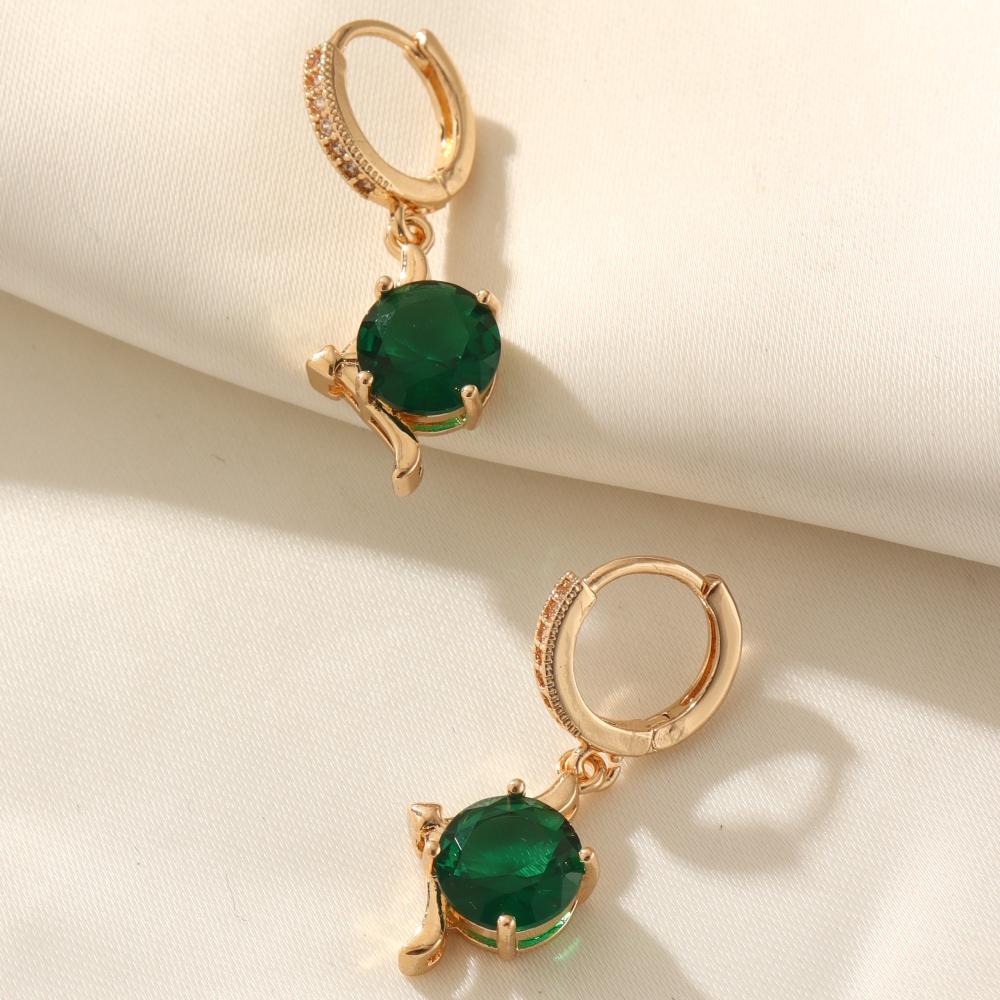 Sparkling Yellow Zirconia  Dangle Earrings for Women Earring Jewelry Wedding Party Accessories