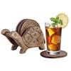 Divit Coasters Wooden for Drinks, Eco-Friendly, Absorbent, Antique Look Handcrafted Coasters (Tortoise)