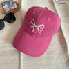 Embroidered Bowtie Hat PonytailHat Long Brims Baseball Hat Fashionable Sun Hat