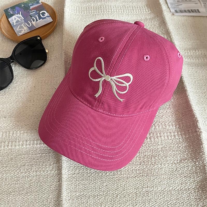 Embroidered Bowtie Hat PonytailHat Long Brims Baseball Hat Fashionable Sun Hat