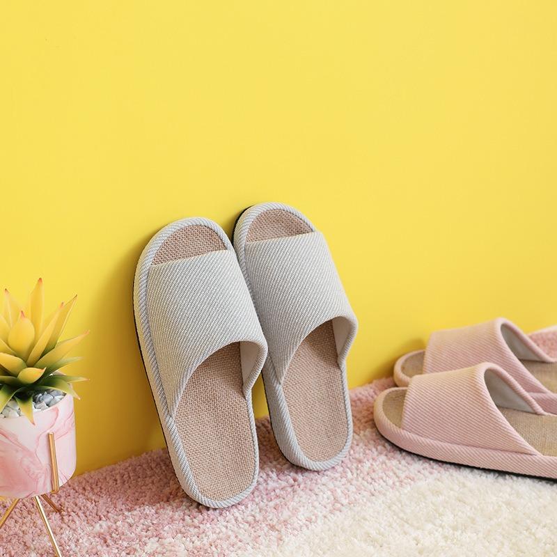 Leinenslipper Damen Sommer neu Indoor Zuhause rutschfest weiche Sohle schweißabsorbierende Baumwoll- und Leinenschuhe Outdoor-Modelle Damen