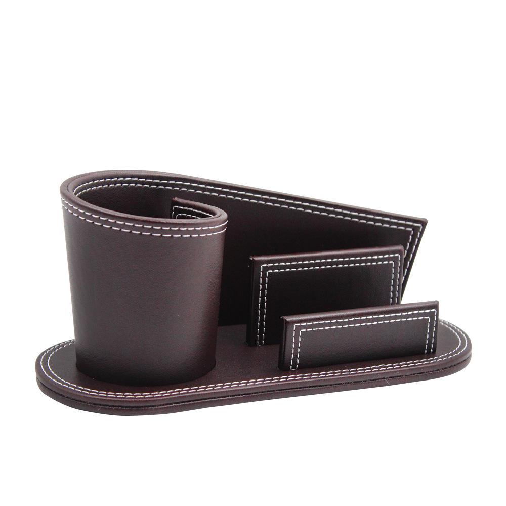 

Мода Кожаный Контейнер Подставка для Ручек Визитница Креативные Бизнес Канцтовары Декор для Стола кофейный