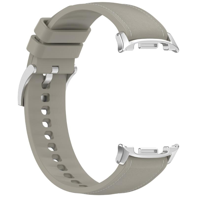 Flexible Silicone Watch Band Straps With Leather Accent For 40mm 44mm 46mm Models Comfortable Daily Wear Gym To Office