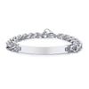 Roestvrij Staal Curb Ketting ID Heren Armband In Zilverkleur Op Maat Manchet Armband Gepersonaliseerde Staaf Met Namen Initialen Datum Mannen Sieraden