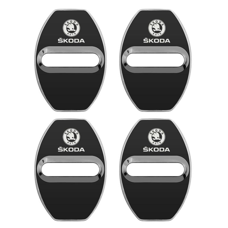 

2025 New 4PCS Car Door Lock Decoration Protector Cover Emblem Case For Skoda fabia octavia kodiaq superb karoq fabia Styling Acc