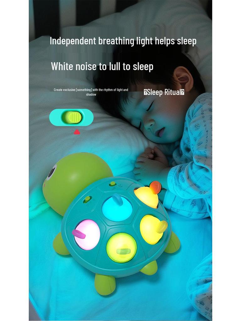 Teething Silicone Turtle: Sound & Light Educational Crawling Toy for Babies