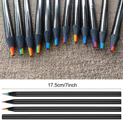 1Pc 7 Colors Gradient Rainbow Pencils Jumbo-Colored Pencils Multicolored Pencils For Art Drawing Coloring Sketching