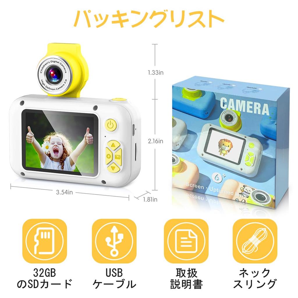 ARNSSIEN Camera with Selfie Rotating 32GB Card Toy for Children Ages Birthday Christmas Gift for Boys and X101 Kids' Capability, 180° Lens, 2.4-inch