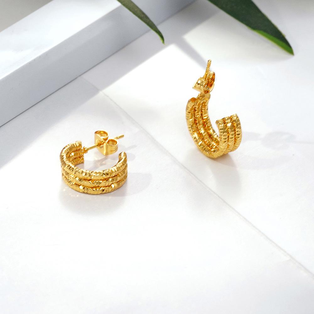 IMI Stainless Steel Multi-Layer Light Luxury Titanium Earrings for Women YE279