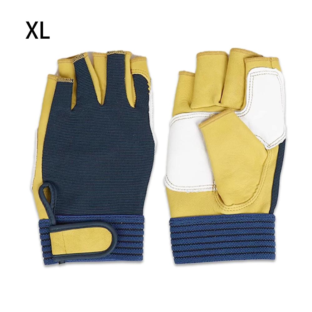 

Рабочие перчатки из овчины, кожаные перчатки без пальцев, прочный захват, мужские рабочие перчатки, защита труда XL