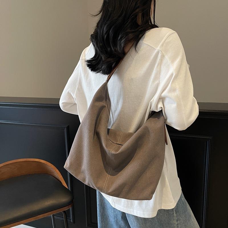 Borsa Grande in Tela da Donna Versatile Sottobraccio Borsa a Spalla a Tracolla