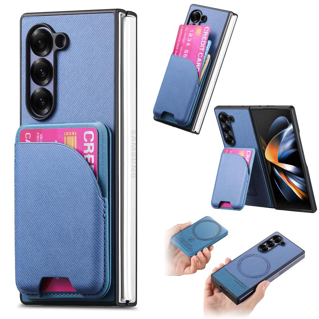 2 In 1 Detachable Cards Solt Wallet Case For Samsung Galaxy Z Flold 6 5 5G Fold6 Fold5 Magnetic Vertical Bag Wirelss Charging
