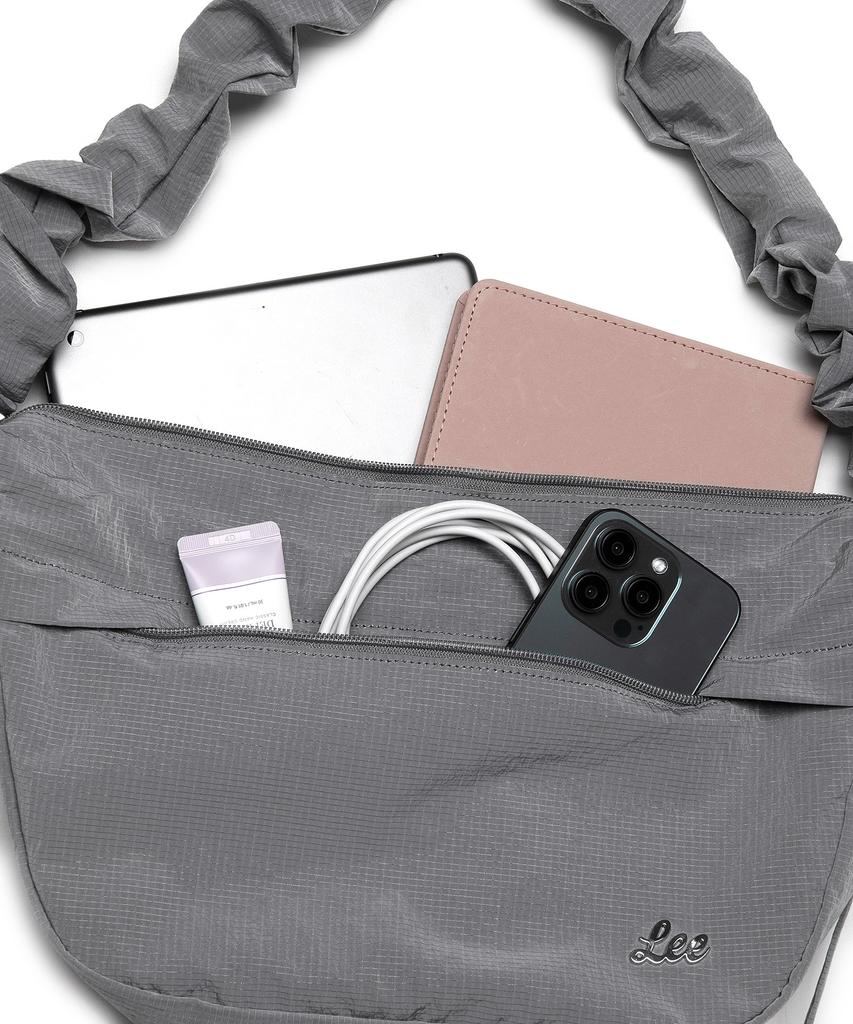 Lee Nylon Shirred Bag Light Gray