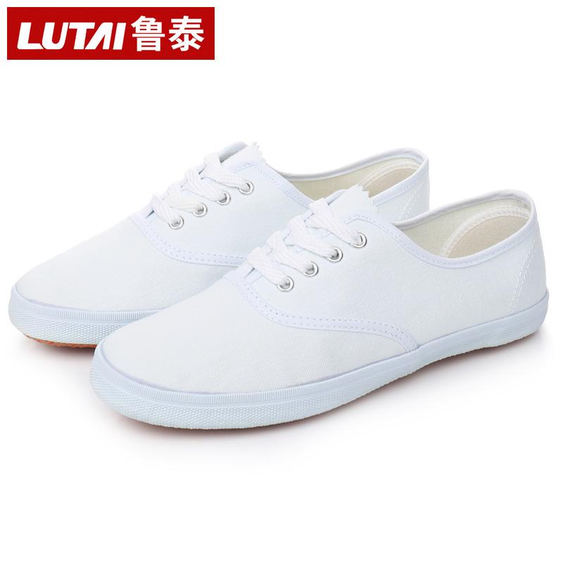 Little white shoes white canvas shoes workshop work shoes one pedal labor shoes men's shoes white cloth shoes