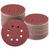 5-inch 8-hole Red Flocked Sandpaper Sheets, 125mm Velour Polishing Sandpaper