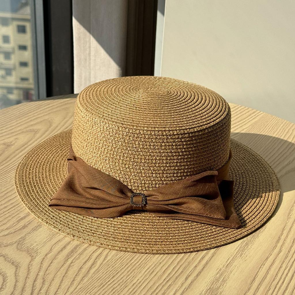 French Straw Top Hat Women's Spring Summer Straw Hat Fashion Sunshade Sun Protection Hat Casual