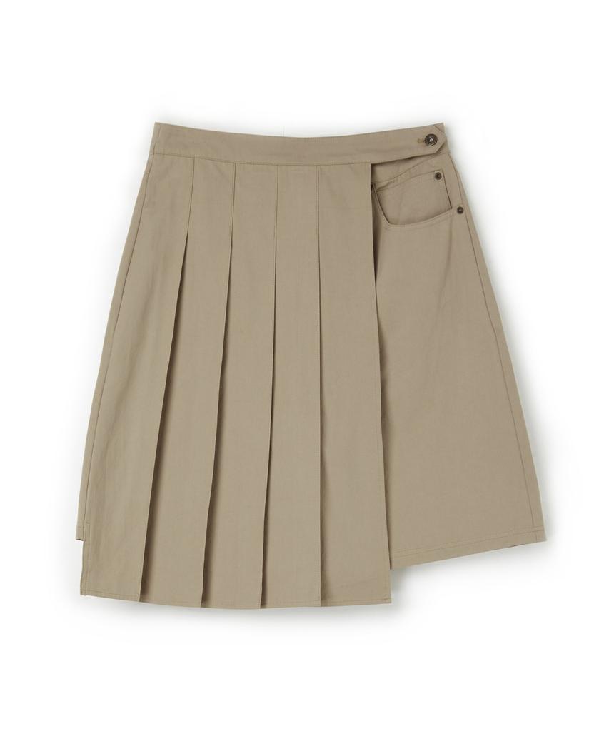 PENFIELD Cotton Pleated Wrap Pants Beige_Fs2Wp44F