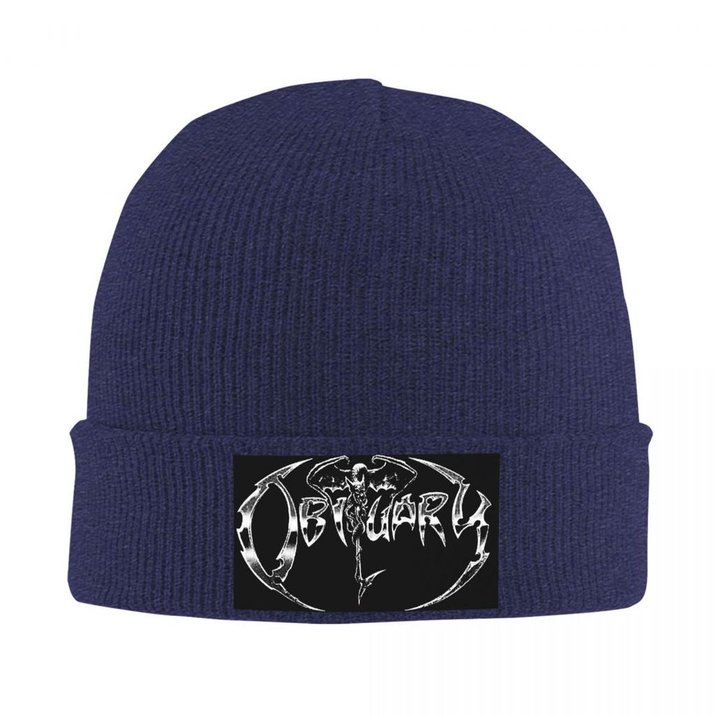 Obituary Band Logo Death Metal Trucker Warm Knitted Cap HipHop Bonnet Hat Autumn Winter Outdoor Beanies Hats for Men Women Adult