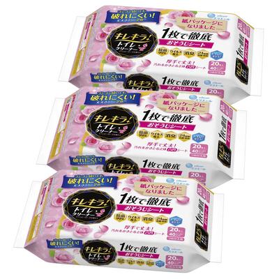 Elleair Refill Toilet Cleaner Happy Rose Scent 60 Sheets Sheets X Thorough Cleaning Sheet with 1 Sheet Kirekira! (20 3) [Bulk Purchase]