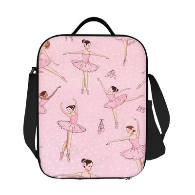 Ballet Dance Makes Me Free Ballerina Dancer Lunch Bags Insulated Bento Box Portable Lunch Tote Leakproof Picnic Bags Cooler Bag