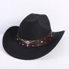 Beliebte europäische und amerikanische Mode OL-Stil einfarbiger Cowboyhut Herren und Damen High-End Zylinder Jazzhut Filzhut