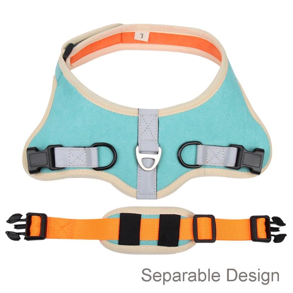 Reflective Dog Harness and Leash Set No Pull Adjustable Small Medium Dogs Breathable Pet Harness Vest Strap Lead Walking