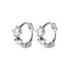 S925 Silver Zircon Star Huggie Earrings For Women Small Exquisite Sweet Temperament Versatile Ear Care Fashion Hoops