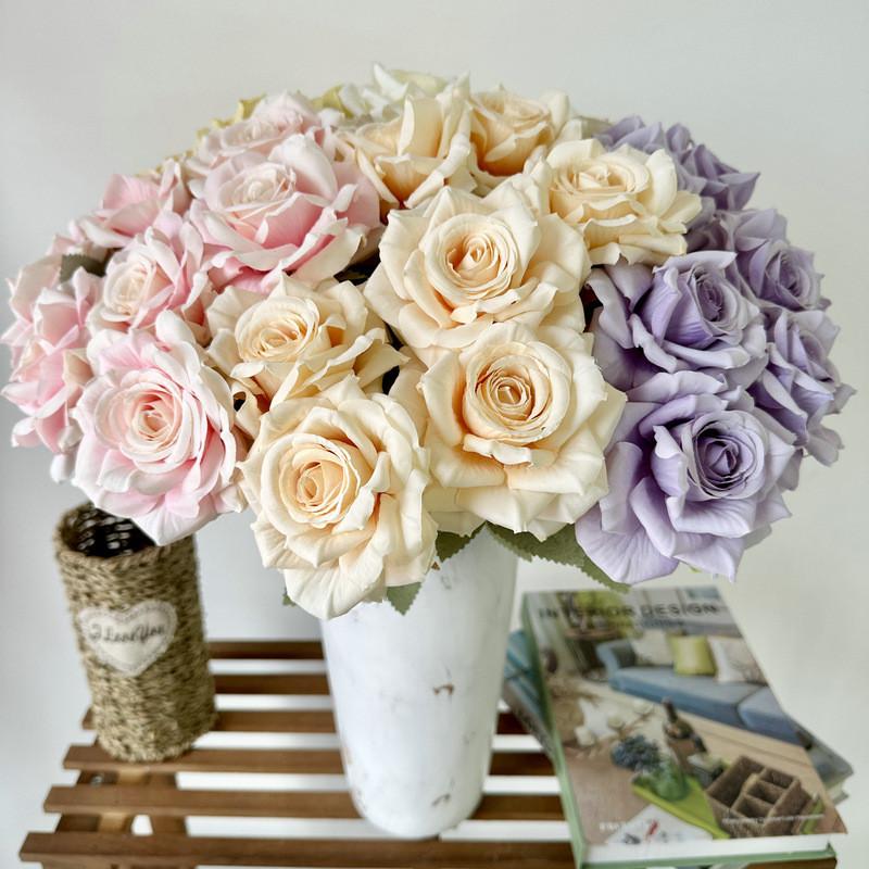 Rose Flower Artificial Wedding Hotel Restaurant Desktop Decoration Room Ornament