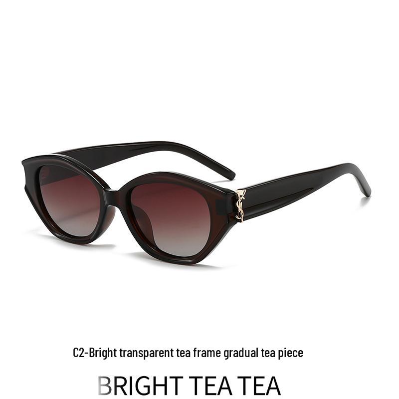 Women's Cat-Eye Polarized Sunglasses - European American Style, UV Protection, Personalized Small Frame, High-End Feel