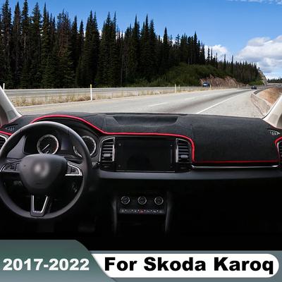 For Skoda Karoq 2017 2018 Car Dashboard Cover Avoid Light Pads Sun Shade Mat Anti-UV Case Non-Slip Carpets