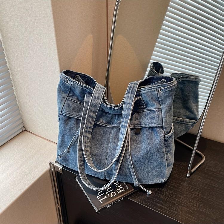 Denim Bag Women's Large Capacity Autumn and Winter Versatile Shoulder Bag Leisure Student Commuter Tote Bag