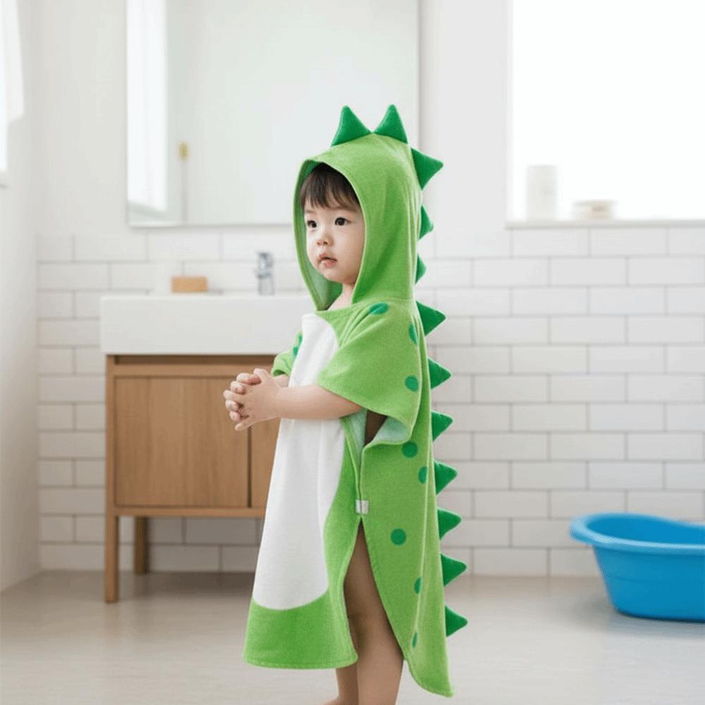Multipurpose Single Layer Kids Bath Towel Cartoon Soft Boy Cloak Towel Shower Cloak Swim Towel Children Dinosaur Bathrobe Girl