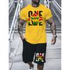 New Summer Daily Casual Men's T-shirt Outdoor Sports Men's Shorts One Love Monogram Printed Men's Short Sleeve Shorts Set