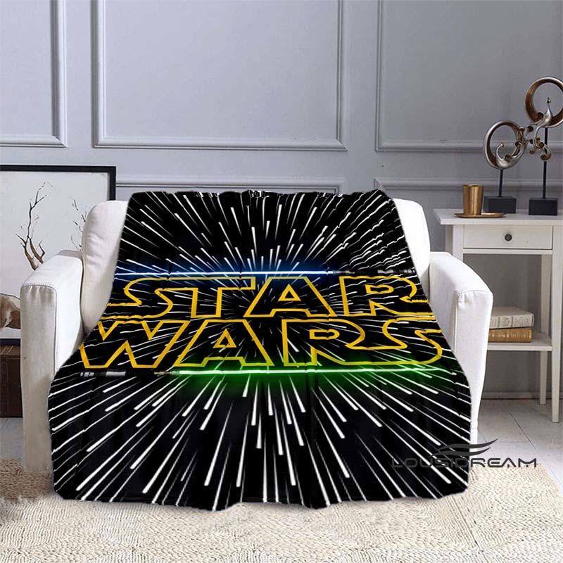 This Star Wars Cartoon Print Blanket Is Suitable for Use On Sofas, Beds, Travel, Camping, and Also Makes A Great Gift.