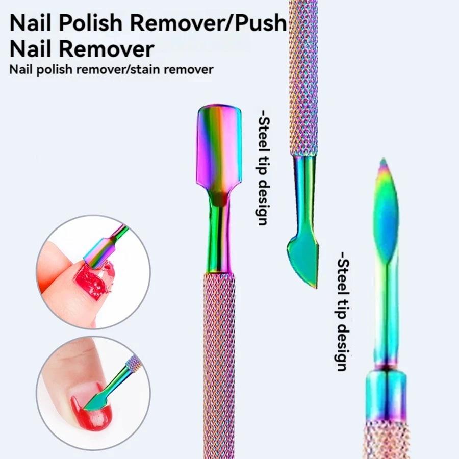 3-teiliges Maniküre-Werkzeugset Edelstahl Nagelkunstschneider Schere Nagelhautzange Hautentferner Schieber Pediküre-Werkzeuge