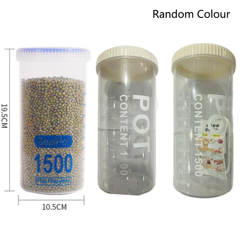 1 caja de almacenamiento sellada, transparente, para cocina, organizador de alimentos y granos, de plástico, de gran capacidad, a prueba de humedad.