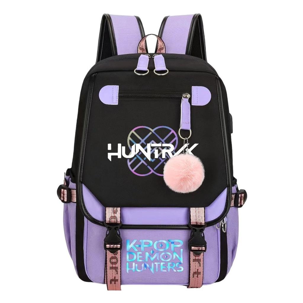 Witch Hunting Squad Korean Print High School Student Campus Backpack Outdoor Purple Backpack