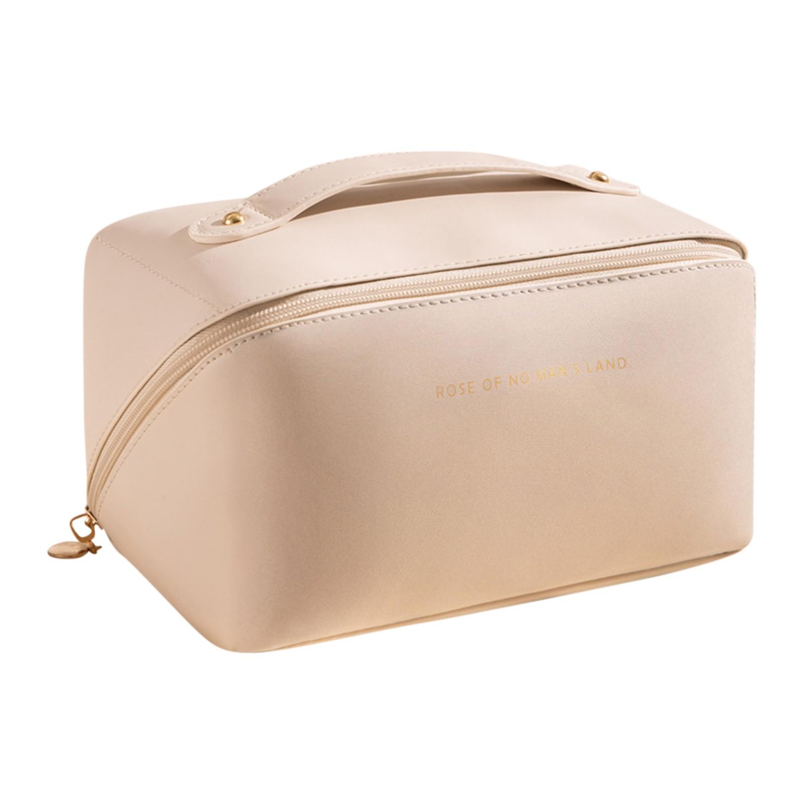 

Косметичка Портативная женская деловая портативная сумка для хранения с перегородкой из искусственной кожи с квадратной решеткой и тиснением на молнии