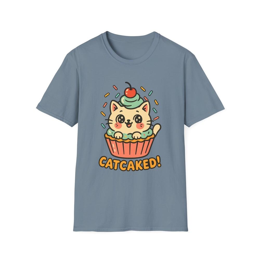 

Unisex Softstyle T-Shirt Cupcake Cat Wrapper Frosting Funny Dessert 4XL