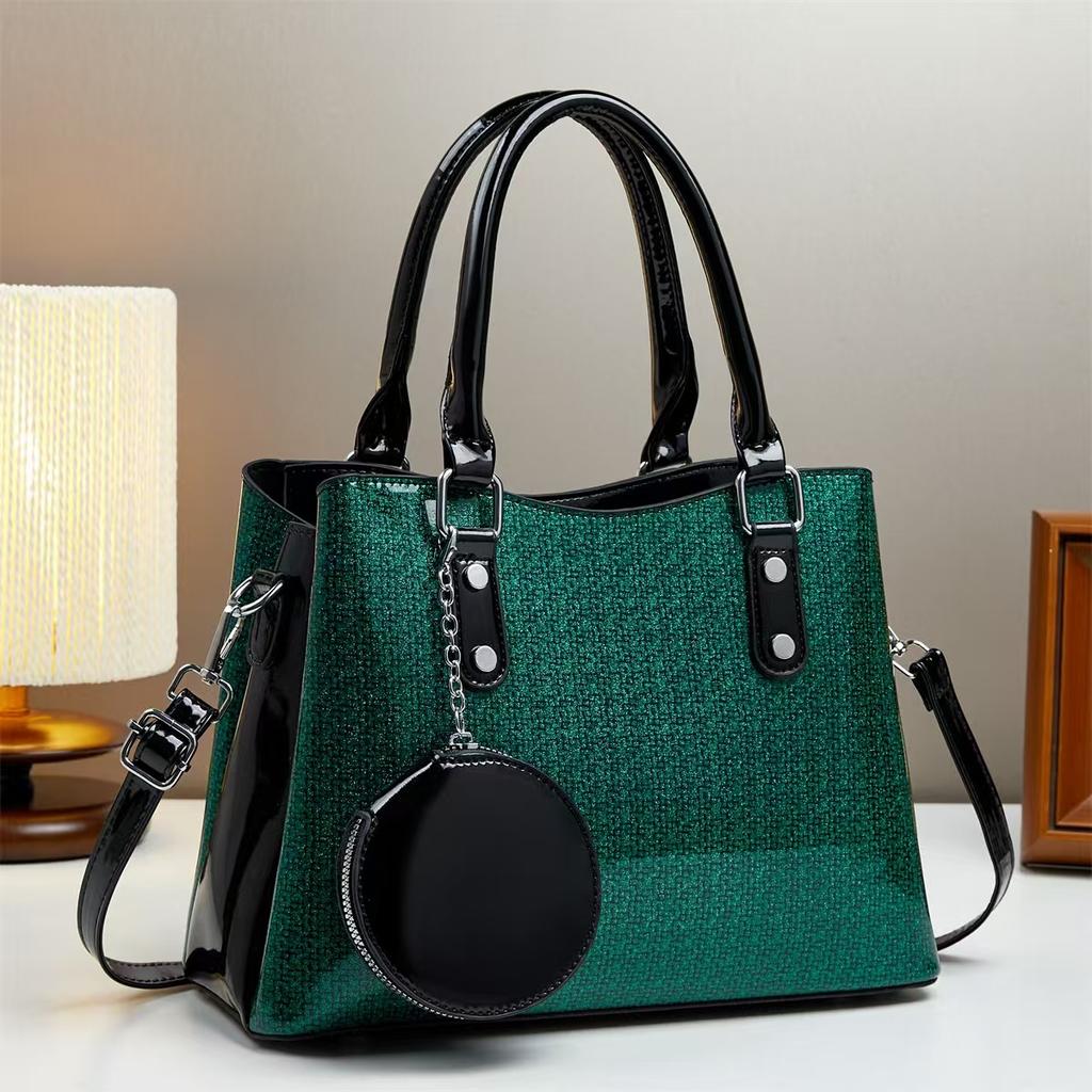 Women‘s Lightweight Tote Bags with Top Handle Crossbody Purses Handbag and Purse Faux Patent Leather Top-handle Work Shoulder Satchel for Women