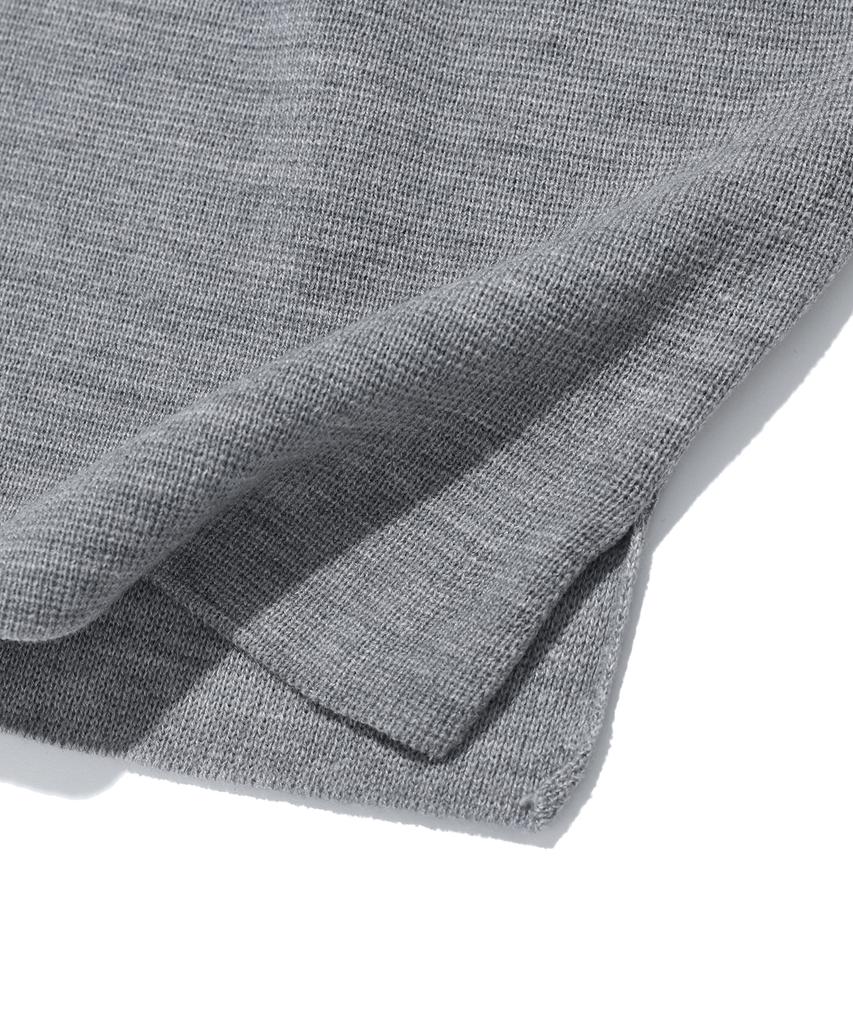 Aott Unisex Top Stitch Crew Neck Knit Vest Gray