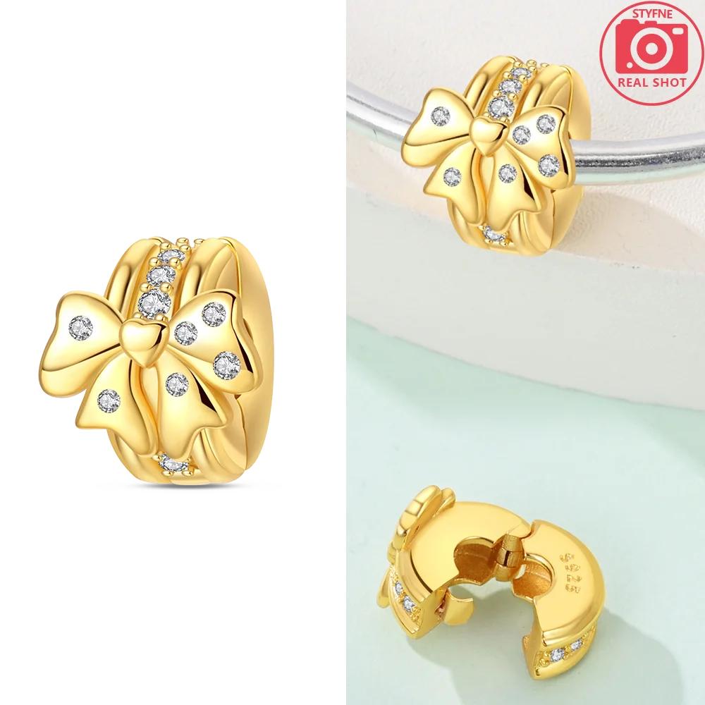 Original Funkelndes Gold Rose Heller Stern Herz Anhänger Charm Perlen Kupfer Passend Armband DIY Jubiläum Schmuck Geschenk