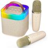 Mini Kids Karaoke Machine, Gifts for Girls Boys Portable Bluetooth Speaker with Two Karaoke Microphones Wireless, Kids Karaoke Toys 4 5 6 7 8 9 10