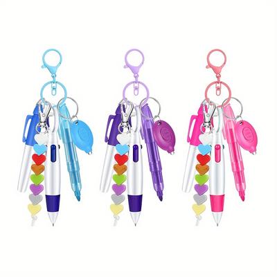Krankenschwestern Stiftset mit einziehbaren Kugelschreibern, LED-Taschenlampe, Textmarker, Perlenreihenfolge Zeichnung, Ausweishalter, Referenzkarte - Mittlere Spitze, Schlüsselanhänger-Clip