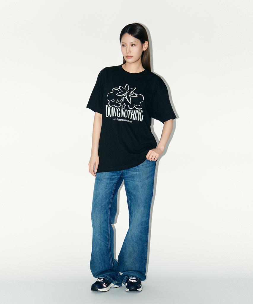 Laipeutaimkollegtibeu Doing Nothing Short Sleeve T-Shirt Black