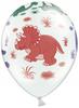 Balony 14" Pastel White Dinozaury 5Szt.