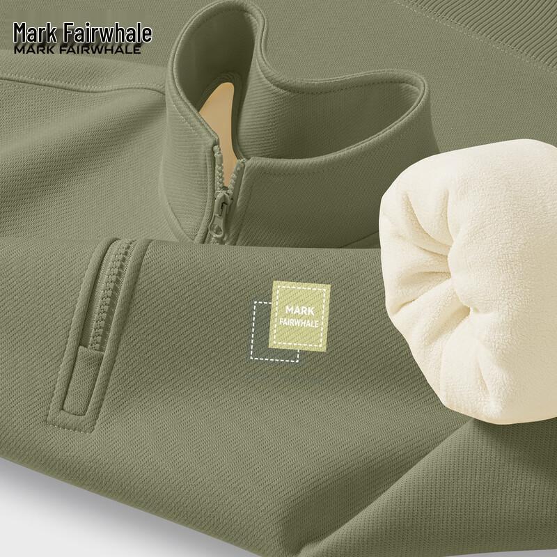 Mark Fairwhale Men's Fleece Half-Zip Stand Collar Sweatshirt